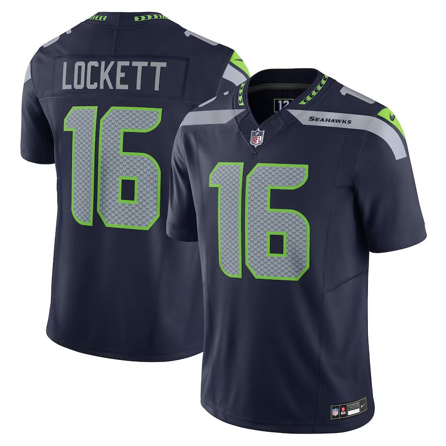 Men Seattle Seahawks 16 Tyler Lockett Nike College Navy Vapor F.U.S.E. Limited NFL Jersey